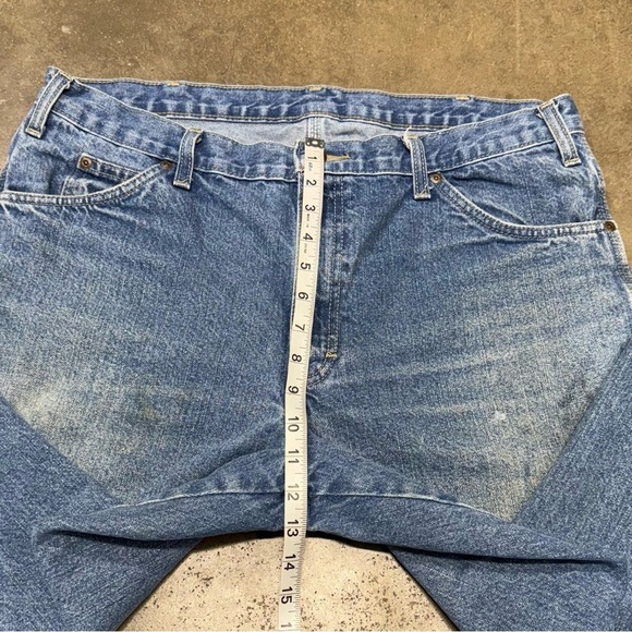 Vintage Dickies Carpenter Jeans Workwear Blue Denim Paint Stains 36x30 USA Made - Picture 8 of 8